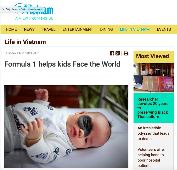 formula 1 helps kids face the world